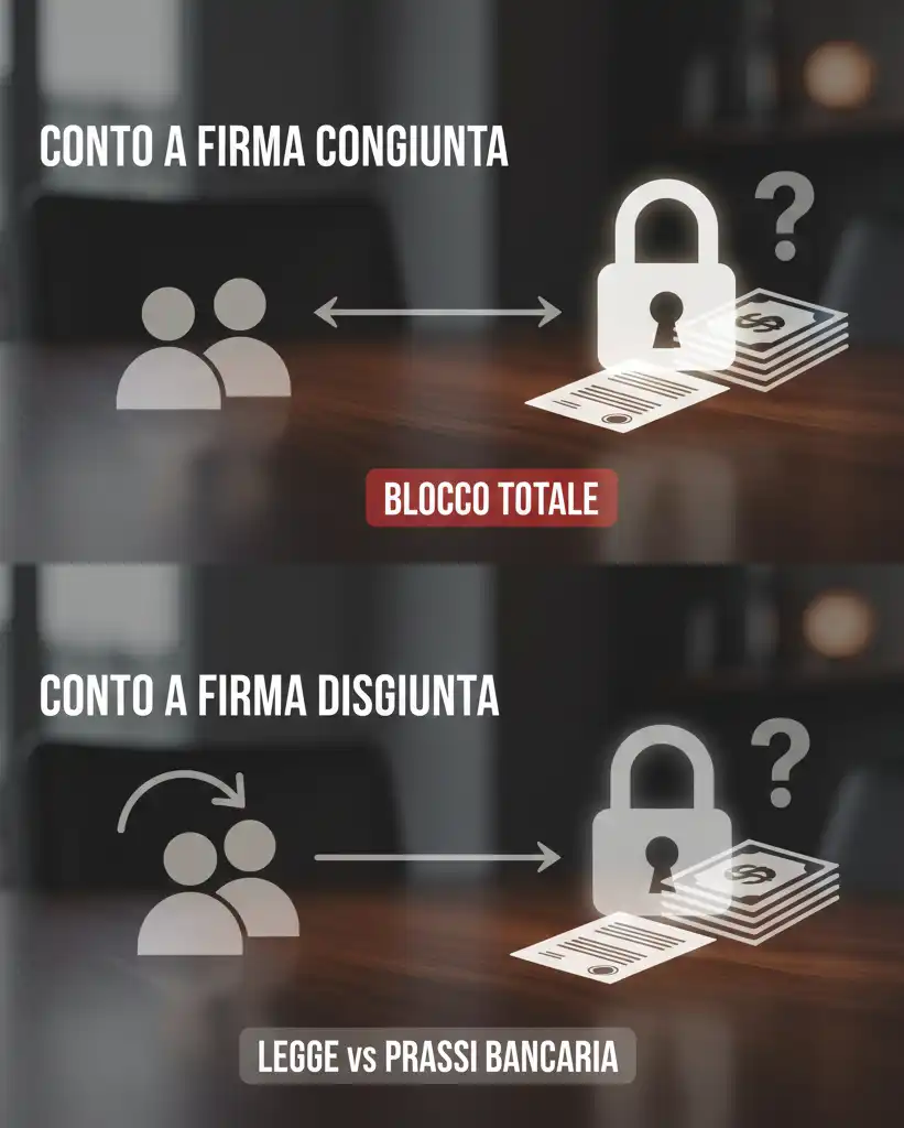 Conto corrente cointestato Conto corrente cointestato, firma congiunta o disgiunta